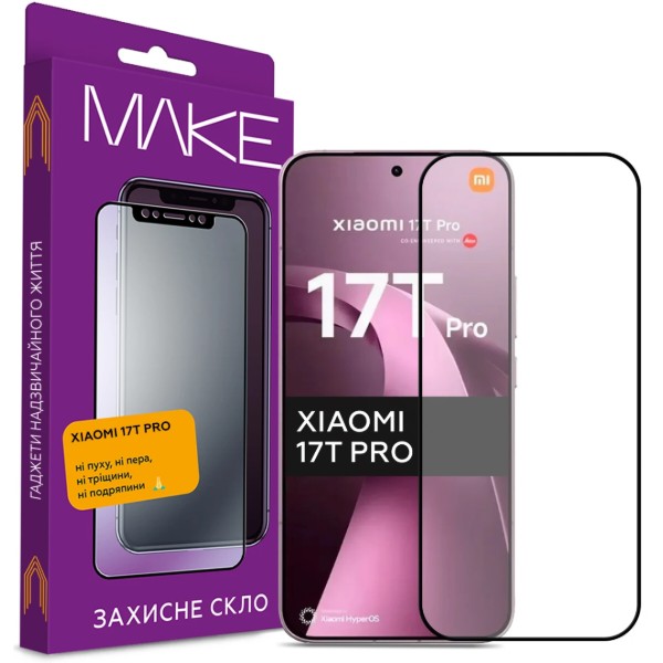 Фото - Захисне скло для смартфону MAKE For Xiaomi 17T Pro (MGF-X17TP)